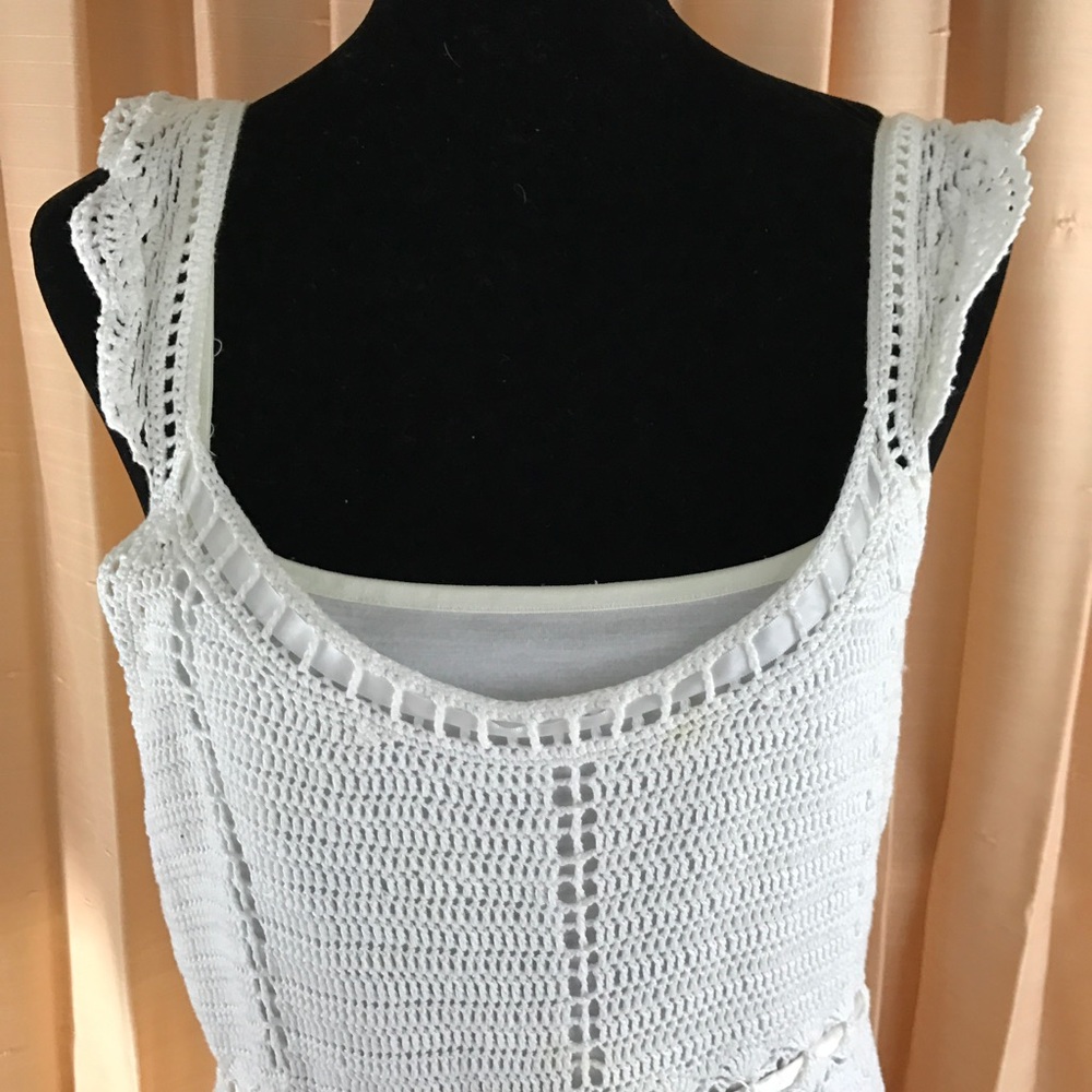 White eyelet midi dress fully lined